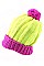 Stylish Multi Tone Knit Pom Pom Beanie FM-HT20161