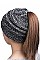 PACK OF (12 PIECES)  ASSORTED COLOR PONYTAIL BEANIE FM-HT787