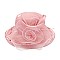 LADY BRIM BRAID HAT W/ FLOWER