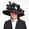 Satin Lady Hat with Bow and Crystal Brooch