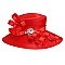 Satin Lady Hat with Bow and Crystal Brooch