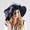 Lady Satin Braid Hat with Mesh Bow and Stone Leaf Accent SLHTB1297