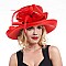 Lady Oval Up Brim Satin Braid Hat with Bow and Long Feathers SLHTB2028