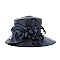 Lady Oval Brim Satin Braid Hat with Bow, Flower and Feathers SLHTB2030