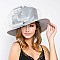 Metallic Satin Braid Hat with Rhinestones Bow & Veil Accent