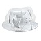 Metallic Satin Braid Hat with Rhinestones Bow & Veil Accent