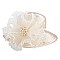 LADY BRAID HAT WITH RUFFLE CENTER AND PEARL SLHTB2083