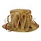 SATIN LADY HAT With Ruffle Mesh And Feather Decor MEZ2106