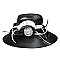SATIN LADY HAT With Big Rhinestone Center JEWEL satin bow and feathers MEZ2145