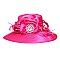 SATIN LADY HAT With Big Rhinestone Center JEWEL satin bow and feathers MEZ2145