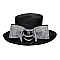 Metallic Satin Braid Hat with Big rhinestone bow and Loopy Bow MEZ2165