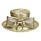 Metallic Satin Braid Hat with Big rhinestone bow and Loopy Bow MEZ2165