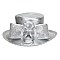 Metallic Satin Braid Hat with Big rhinestone bow and Loopy Bow MEZ2165
