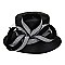 SATIN Elegant HAT With Crystal Bow Ribbon