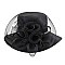SATIN HAT With Rhinestones Bands and Large Floral Decor  MEZ2173