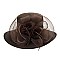 SATIN HAT With Rhinestones Bands and Large Floral Decor  MEZ2173