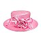 ROSE BOW STONE STUDDED SATIN BRAID HAT