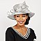 STONE TRIM BOW BRAID HAT