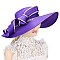 GEM TRIM CURLED RIBBON CHURCH SATIN BRAID HAT