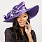 GEM TRIM CURLED RIBBON CHURCH SATIN BRAID HAT