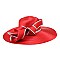 GEM TRIM CURLED RIBBON CHURCH SATIN BRAID HAT