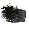SIDE FEATHER ACCENT GATSBY SATIN PILLBOX HAT