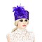 SIDE FEATHER ACCENT GATSBY SATIN PILLBOX HAT