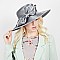 BIG BOW RHINESTONE TRIM SATIN BRAID HAT