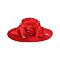 LARGE BRIM BOW FEATHER DETAIL CHURCH HAT