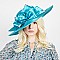 LARGE BRIM BOW FEATHER DETAIL CHURCH HAT