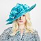 LARGE BRIM BOW FEATHER DETAIL CHURCH HAT