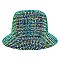 CHROME RHINESTONE STUDDED BUCKET HAT