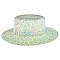 CHROME RHINESTONE FLAT TOP HAT