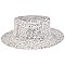 CHROME RHINESTONE FLAT TOP HAT