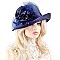 SMALL BRIM SATIN HAT WITH DOUBLE FLOWERS