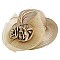 SMALL BRIM SATIN HAT WITH DOUBLE FLOWERS