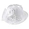 SMALL BRIM SATIN HAT WITH DOUBLE FLOWERS