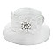 SATIN DERBY HAT with SATIN ROSE PEARLS BUTTON ACCENT