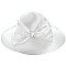 WHITE SATIN BRIDE HAT with SATIN BOW ACCENT