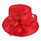 RIBBON AND FEATHER SATIN SUNDAY CHURCH HAT