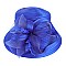 RIBBON AND FEATHER SATIN SUNDAY CHURCH HAT
