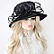 DRESSY SATIN HAT WITH CRYSTAL BELT AND LARGE ROSE