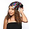 Trendy reversible sequin beanie hat with pom-pom