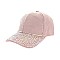 RHINESTONE BRIM CAMO BASEBALL CAP