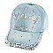 Crystal Crown Denim Cap