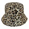 TRENDY SEQUIN LEOPARD CHEETAH PRINT BUCKET HAT