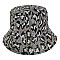 TRENDY SEQUIN LEOPARD CHEETAH PRINT BUCKET HAT