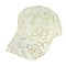 TRENDY RHINESTONE EMBELLISHED FLORAL LACE BASEBALL CAP