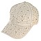 STYLISH RHINESTONE STUDDED COTTON BASEBALL CAP