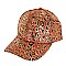 METALIC LEOPARD PRINT FANCY FASHION CAP